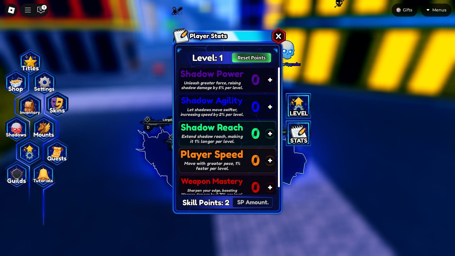 Stats screen (Image via Roblox)